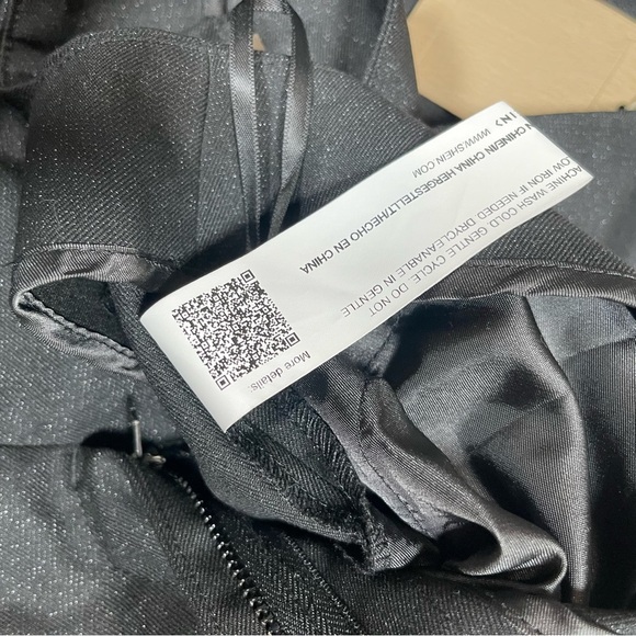 MOTF SHEIN Straight Leg Pant Work Size L black shimmer - Picture 12 of 12